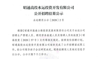昭通高投水运投资开发有限公司公开招聘结果公示